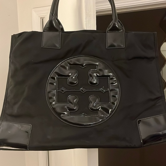 Tory Burch Accessories - Tory Burch, black bag, not leather, more of a synthetic